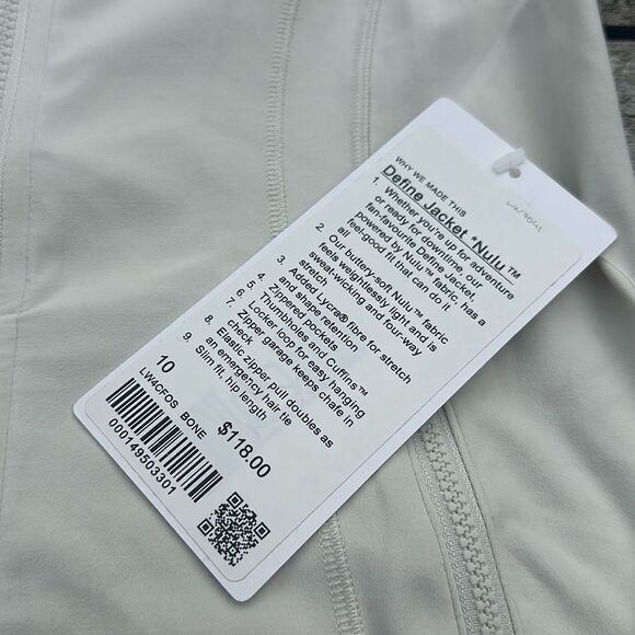 Lululemon jacket Define Jacket Nulu Bone size 10 NWT influencer - Picture 4 of 9